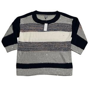 NWT New York & Co Soho Striped Sweater Womens Size Small Gray Blue White MSRP$60